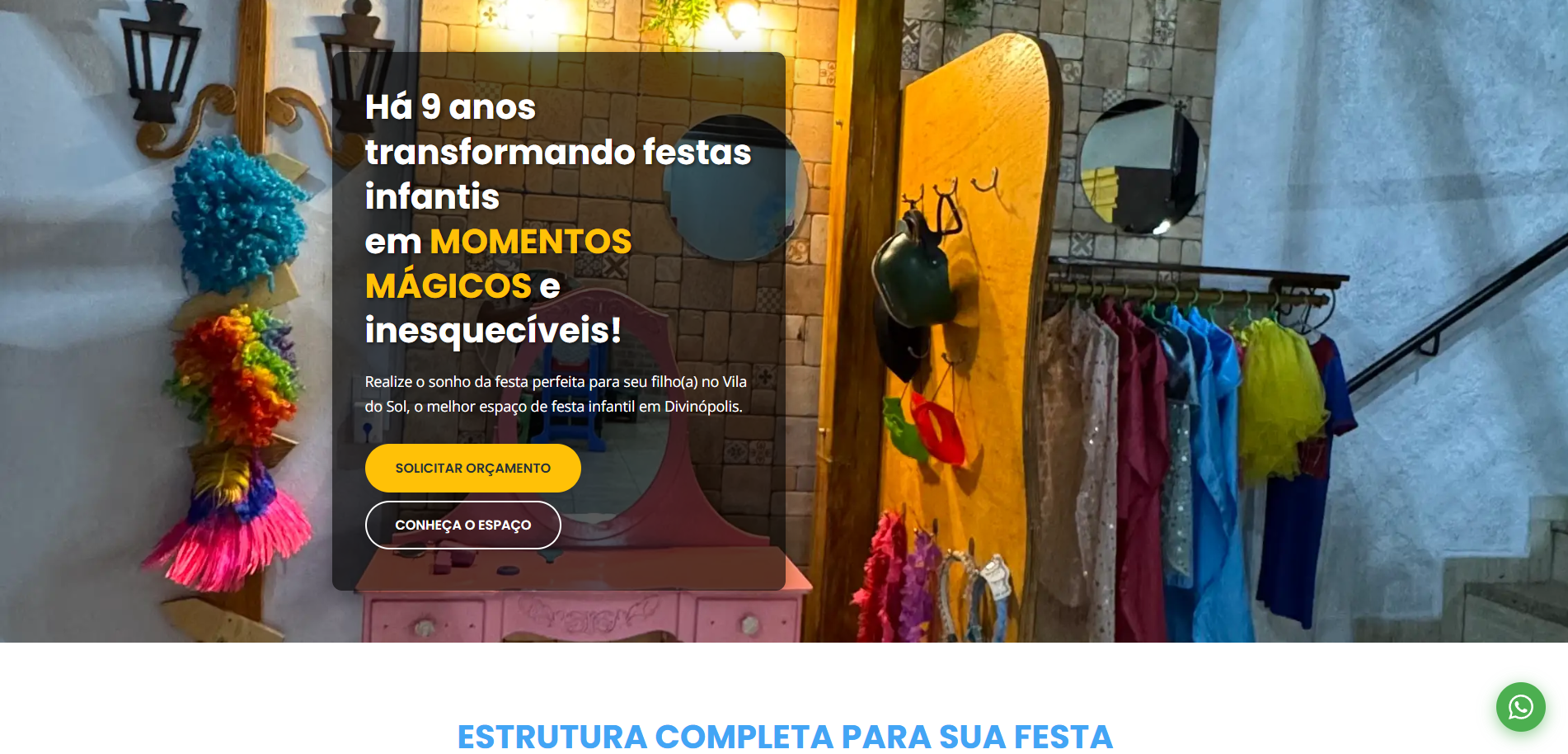 Imagem projeto Website Vila do Sol